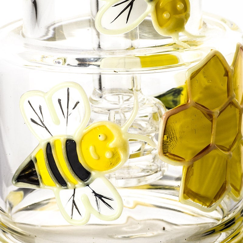 6 Honeybee Pattern Glass Dab Rig