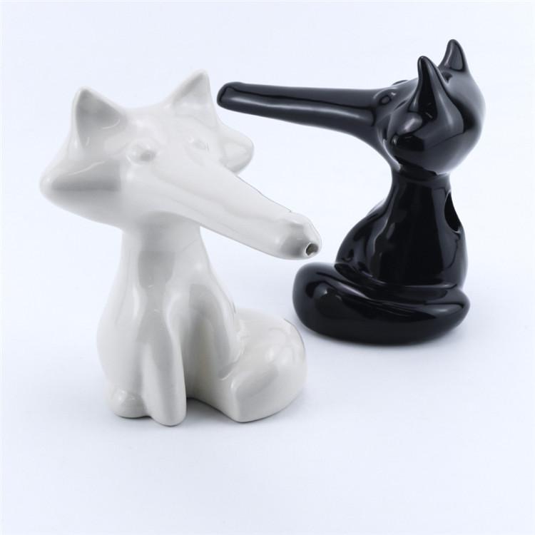 Fox-Shaped Ceramic Water Pipe