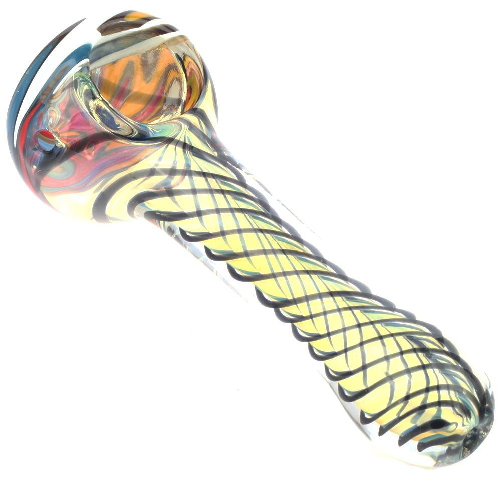 4.3 Fumed Glass Wig Wag Inside-out Spoon Pipe