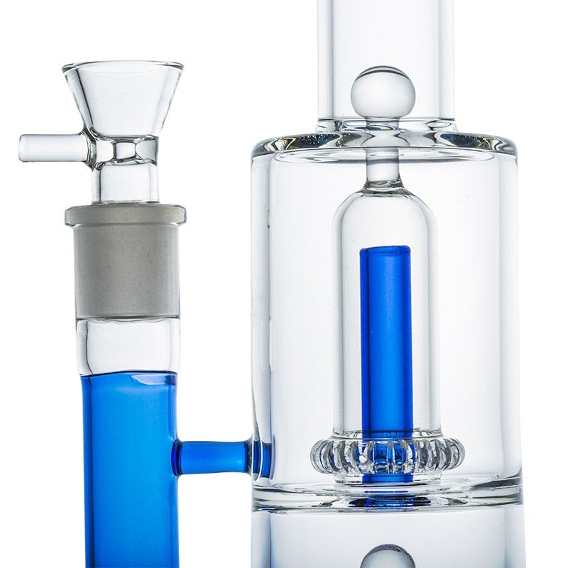 13.8 Straight Tube Double Showerhead Perc Bong