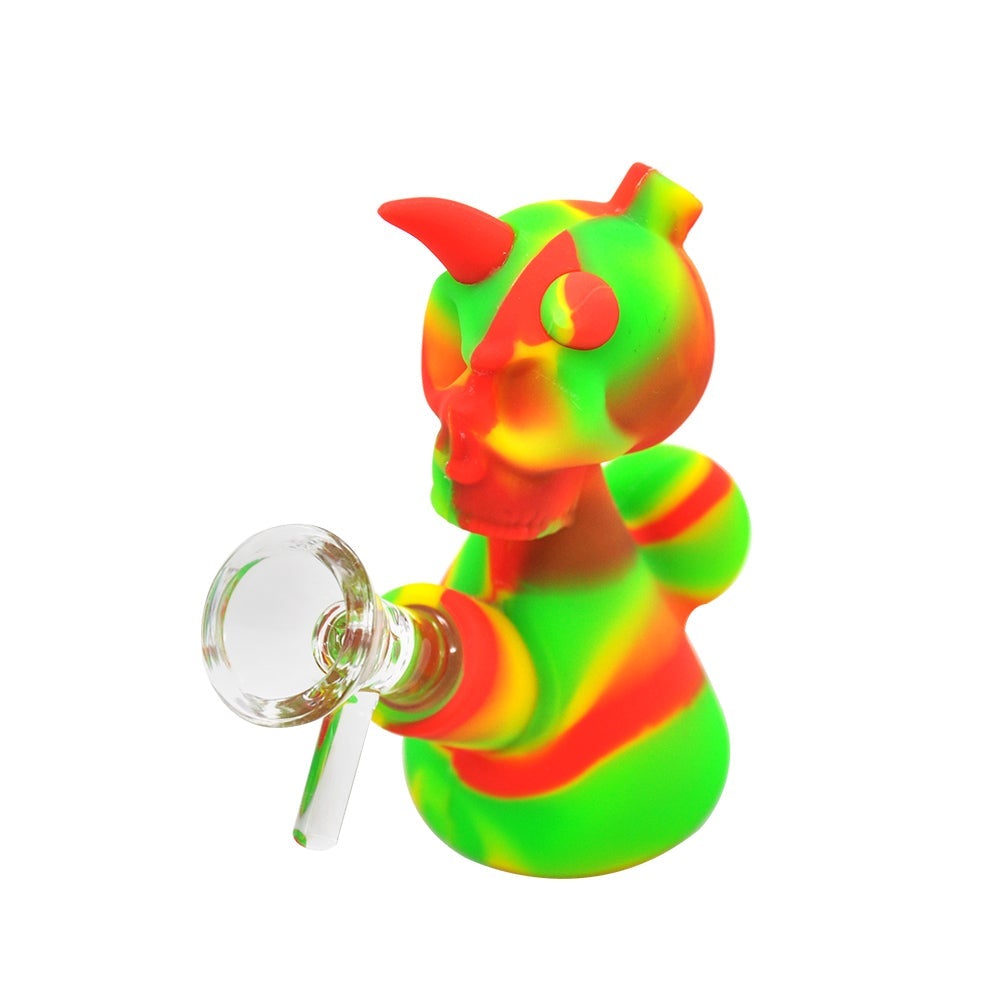 Devil Skull Mini Silicone Bubbler Bong