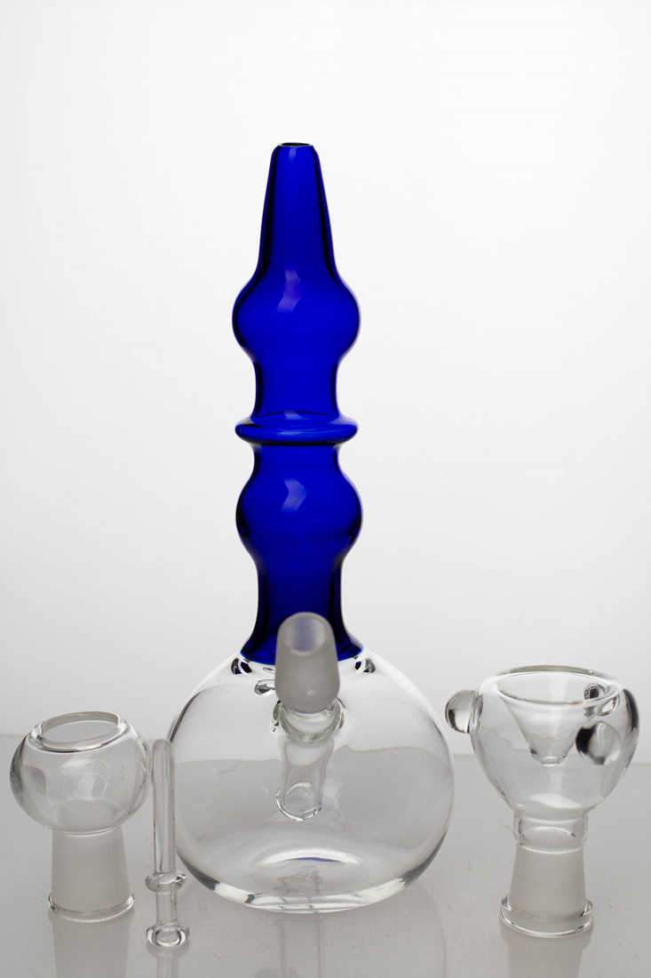 7 2-in-1 Blue glass water bubbler
