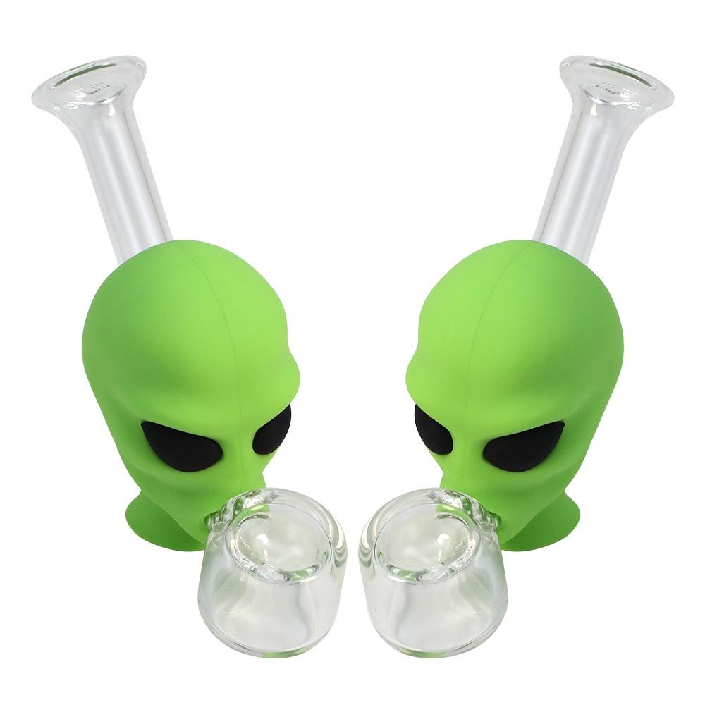 Alien Silicone Bong with Glass Bowl