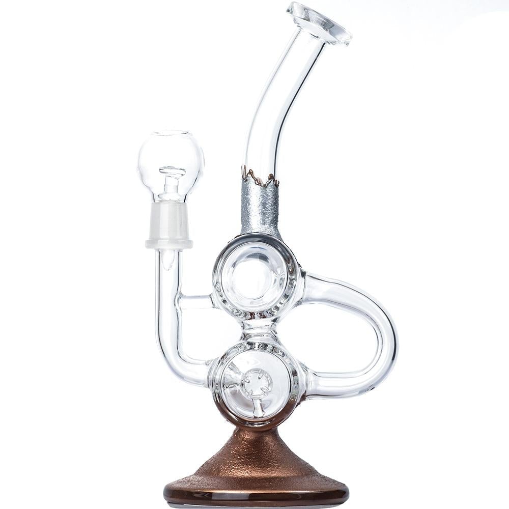 Double Chamber Recycler Dab Rig Set w/ Quartz and Carb Cap - PuffingBird AU