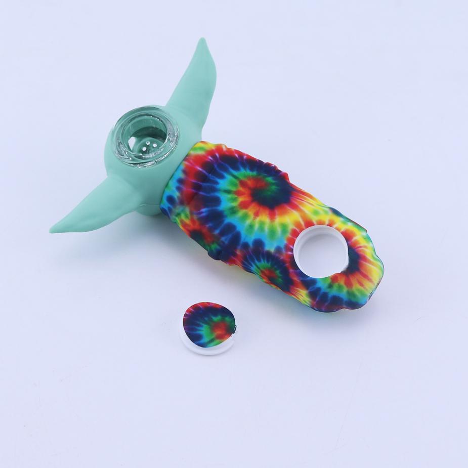 “Baby Yoda” Themed Silicone Smoking Pipe with Random Pattern - PuffingBird AU