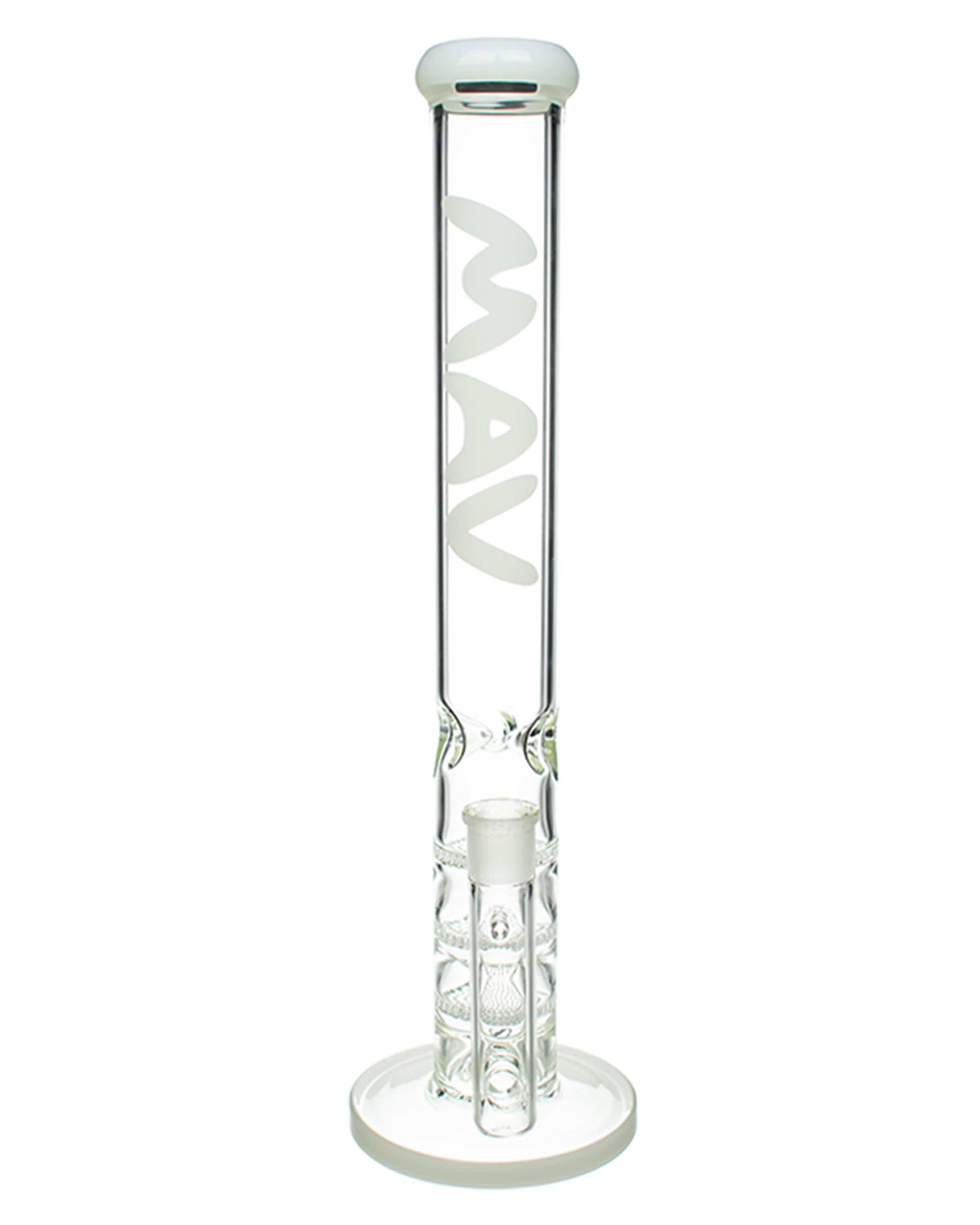 Color Accented Triple Honeycomb Disc Straight Tube Bong
