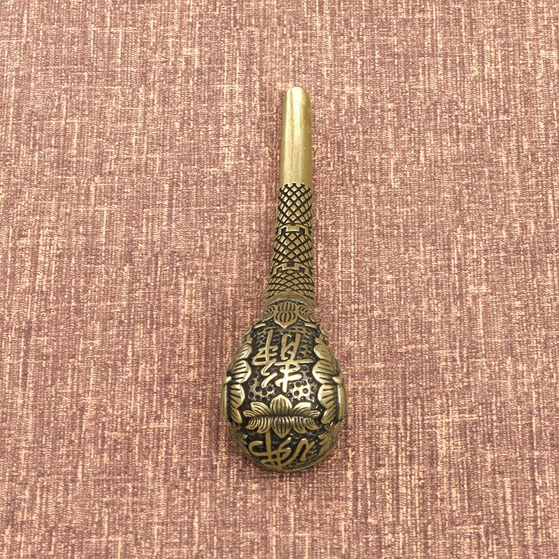 Antique Bronze Buddha Statue Smoking Pipe