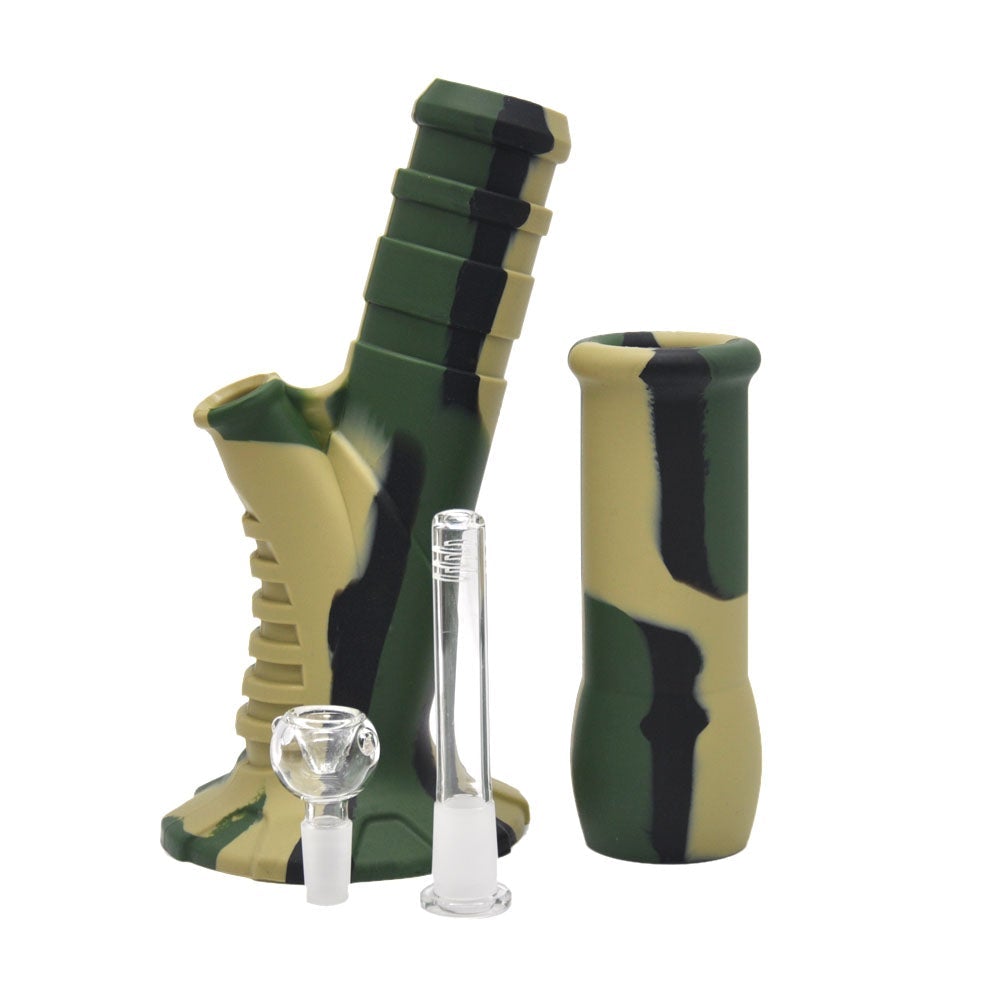 Straight 2 Part Silicone Bong