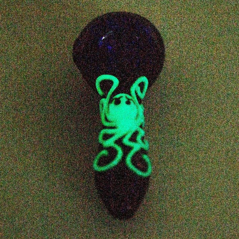 Glow-In-The-Dark Octopus Glass Pipe