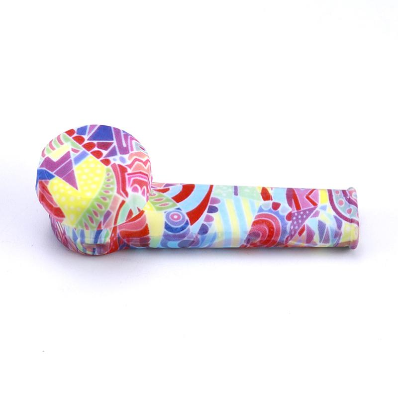 Water-Pattern Silicone Pipe With Lid (Random Colors) - PuffingBird AU