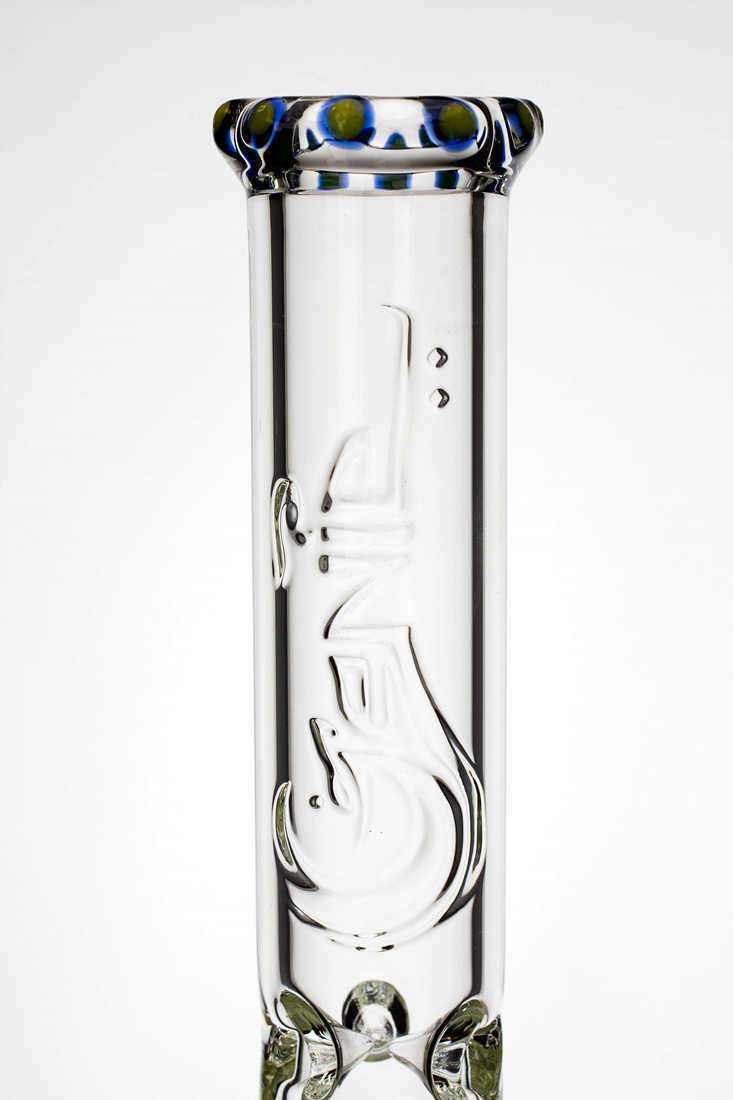18 genie yellow dot curbed tube glass bong