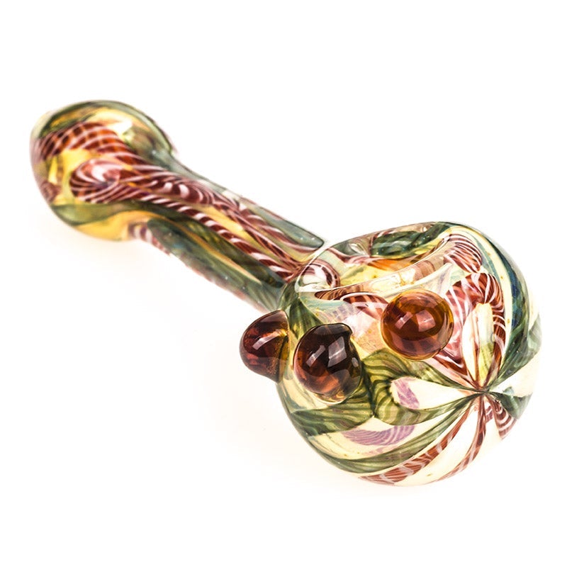 Fumed Glass Spoon Pipe w/ Marbles