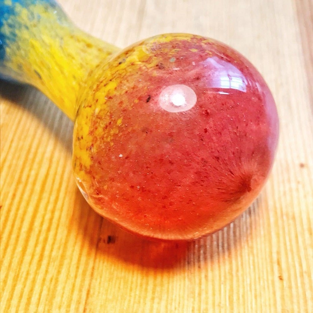 4.5 Three-Toned Dichroic Glass Pipe with Marble Grip