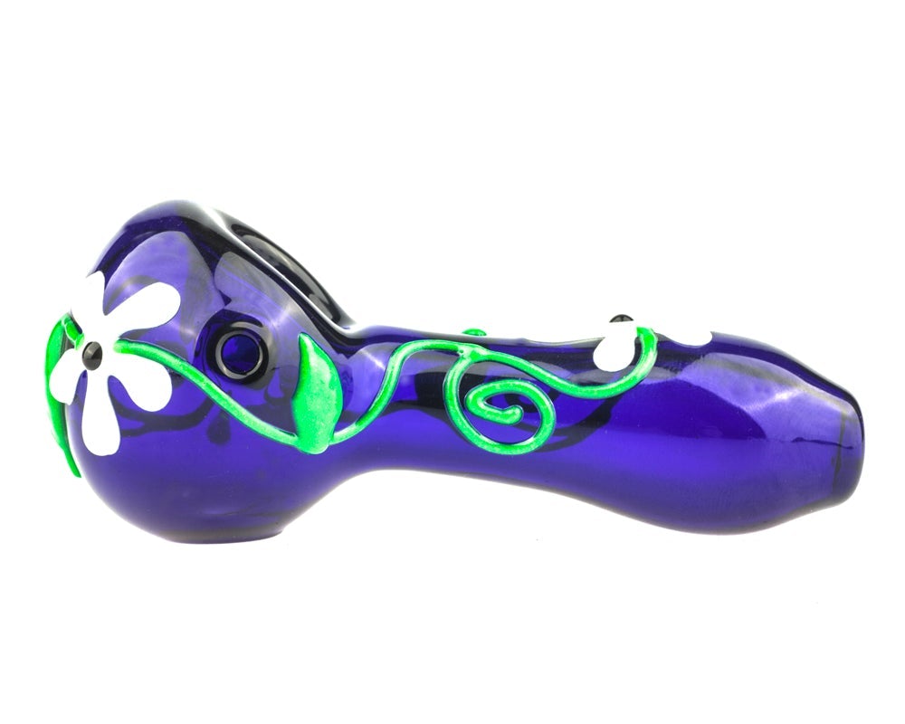 Glow In Dark Glass Flower Glass Pipe