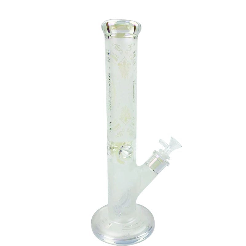 14 Printed Straight Tube Glass Bong