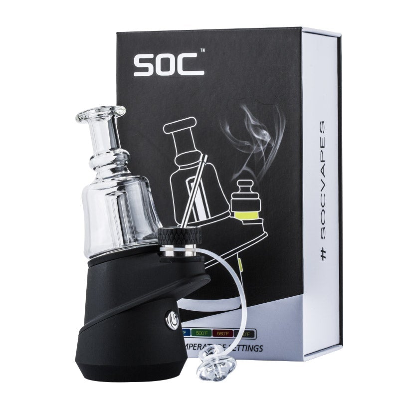 Double Chamber Bubbler One Hitter Pipe w/ Soc Peak Dab Vaporizer Set - PuffingBird AU