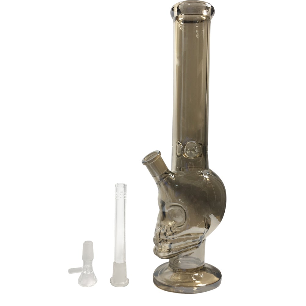 15 Straight Skull Glass Bong