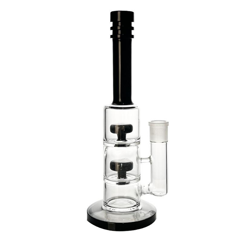 10.24 Double Chamber Straight Tube Glass Bong