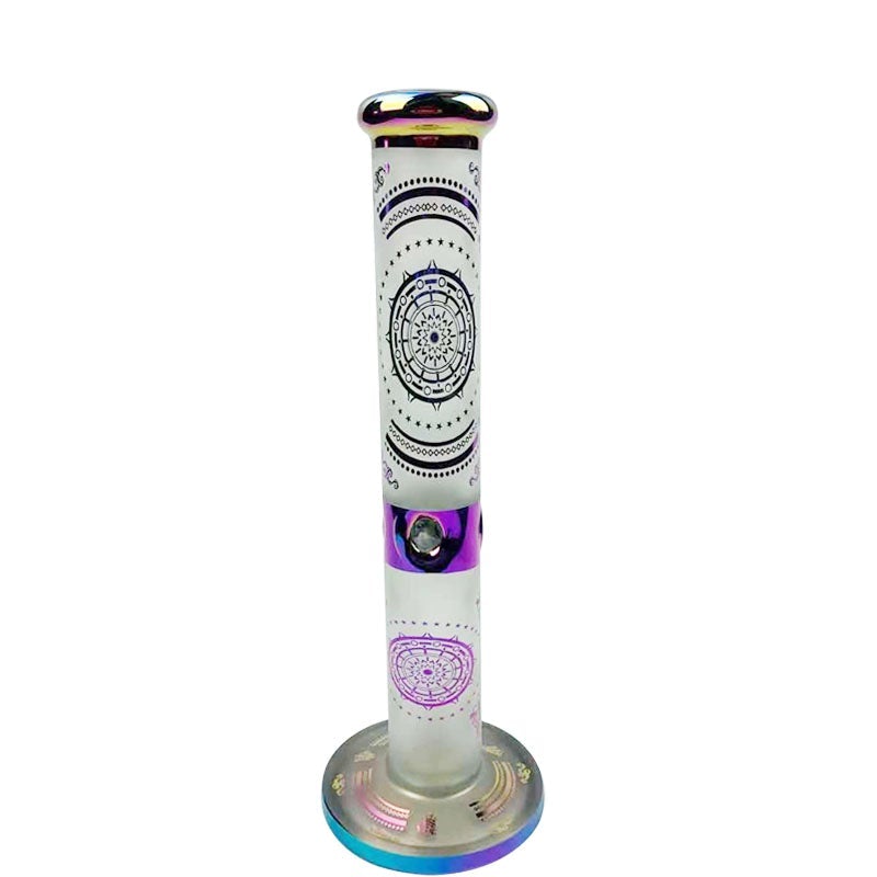 14 Printed Straight Tube Glass Bong