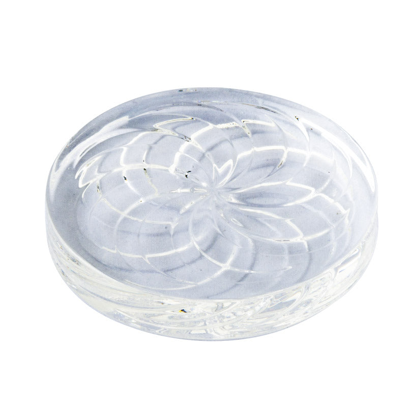 Clear Vortex Pattern Quartz Channel Cap 40mm