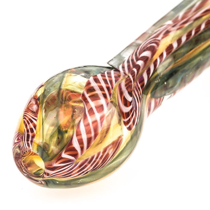 Fumed Glass Spoon Pipe w/ Marbles