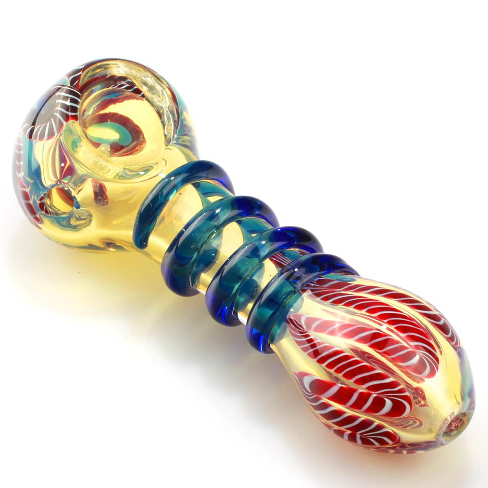 Milli Scheme W/Blue Spiral Glass Orbs Glass Pipe（Random color)