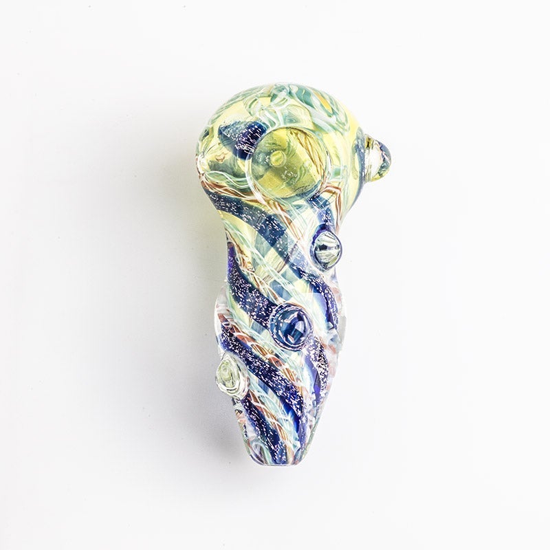 Twisted Glass Pipe with Marbles