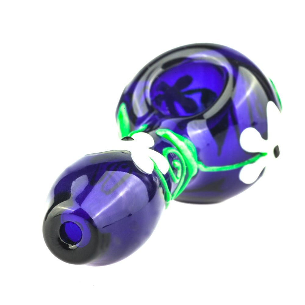 Glow In Dark Glass Flower Glass Pipe