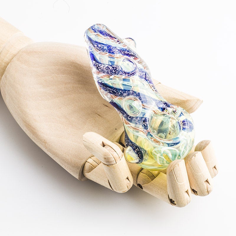 Twisted Glass Pipe with Marbles