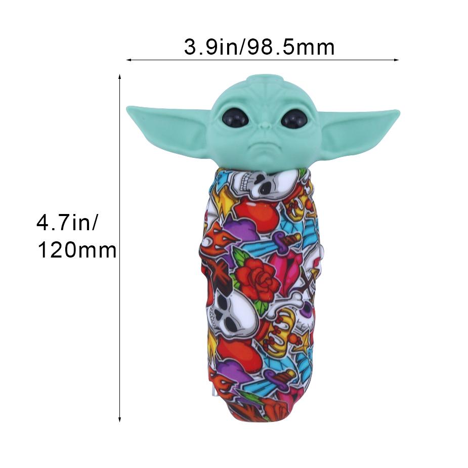 “Baby Yoda” Themed Silicone Smoking Pipe with Random Pattern - PuffingBird AU