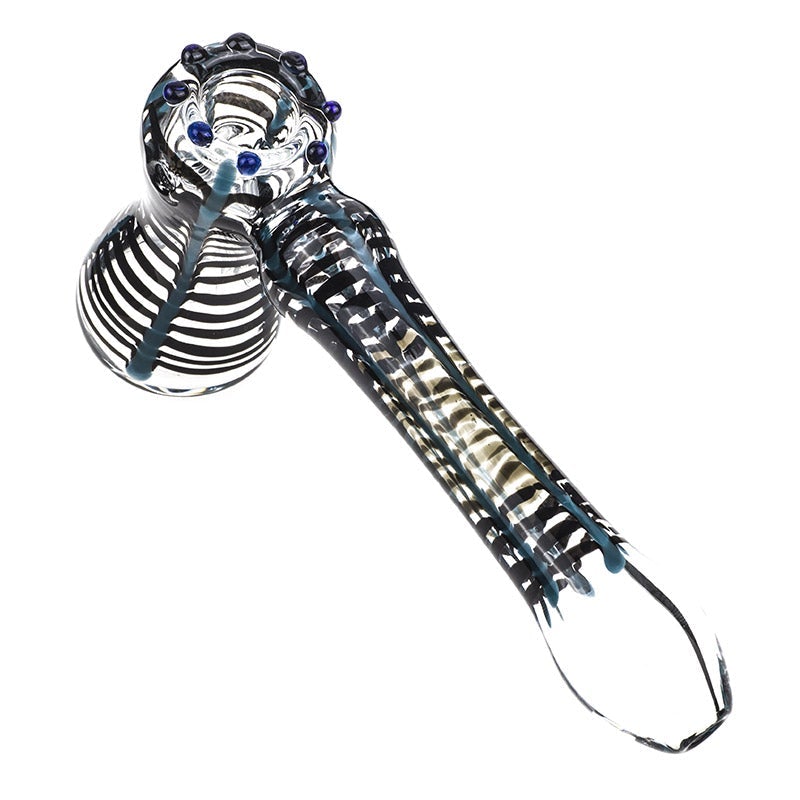 Black and Blue Net Glass Hammer Bubbler