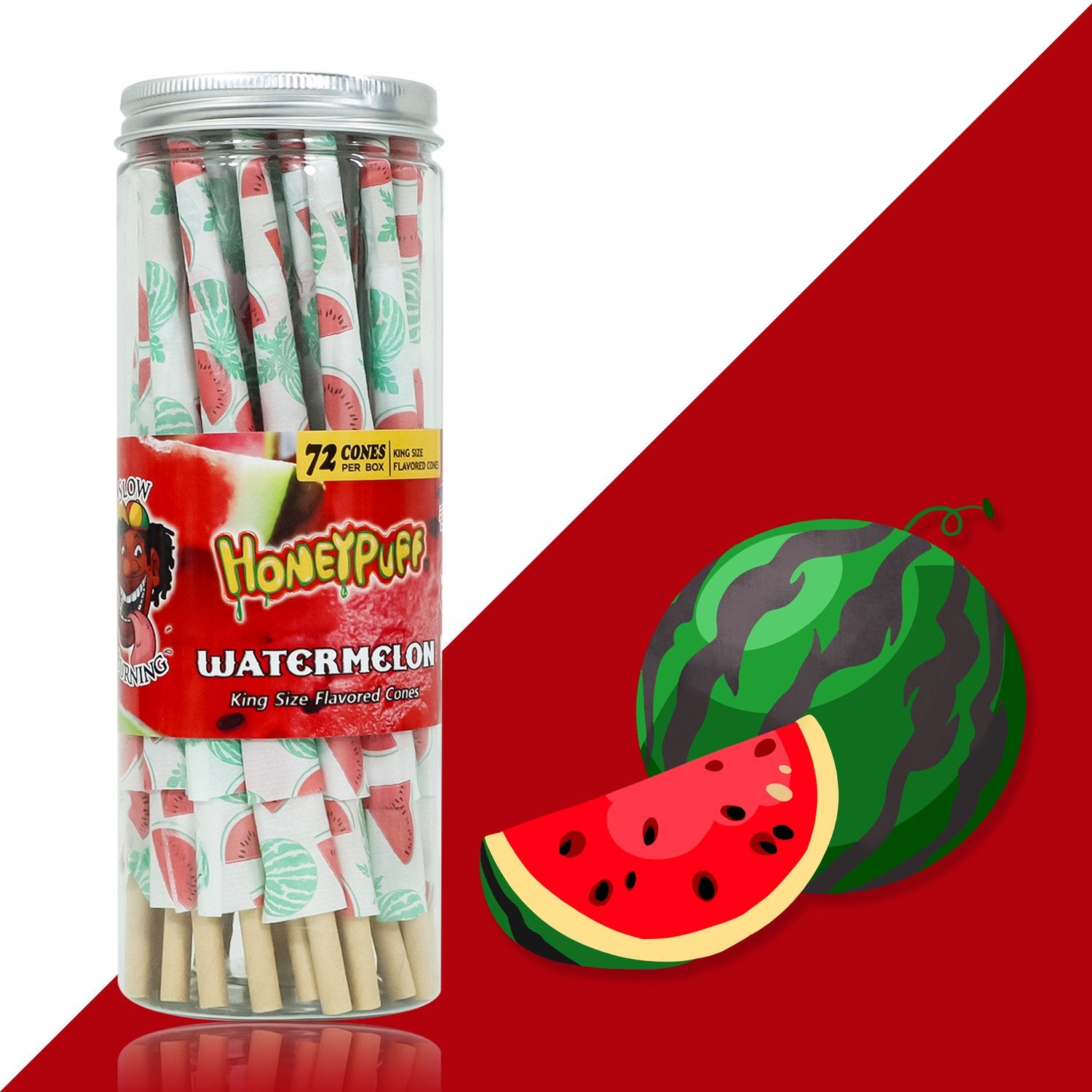 HoneyPuff Watermelon Flavored Pre-Rolled Cones - Pack of 72