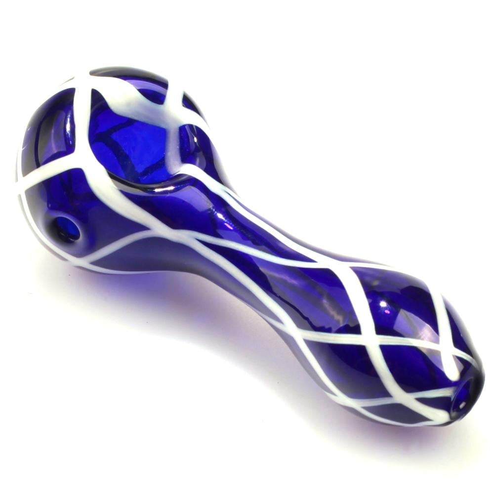Handmade Blue Glass Pipe w/ Glow-In-The-Dark Silicone Pipe Set