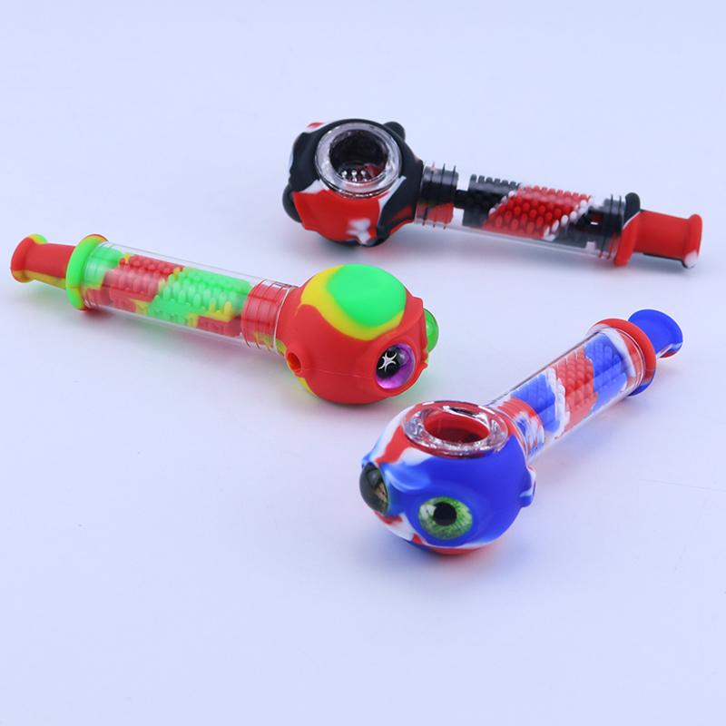 Fish-Shaped Silicone Smoking Pipe with Columnar Spiral Filtration
