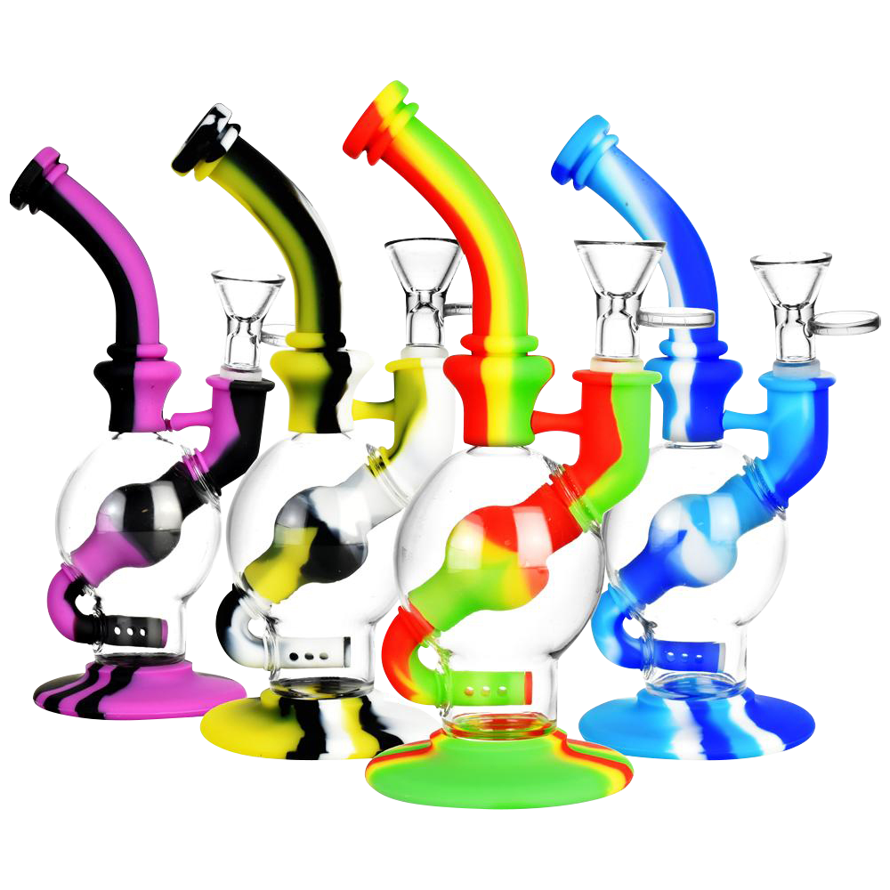 Silicone & Glass Dual Chamber Water Pipe