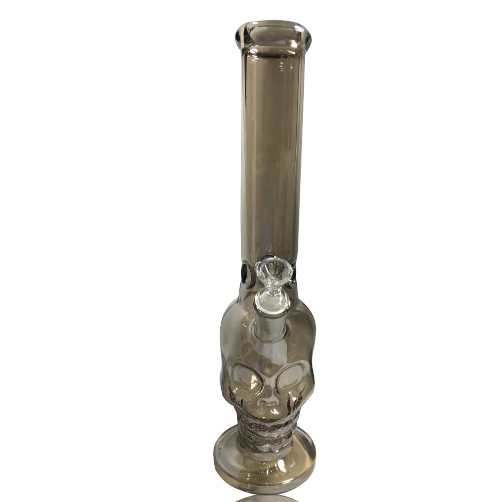 15 Straight Skull Glass Bong
