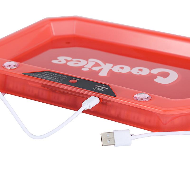 LED Luminous Plastic Cigarette Rolling Tray