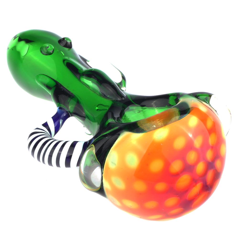 Fumed Bubble Glass Pipe and Wigwag Patent Heady Spoon Pipe Set