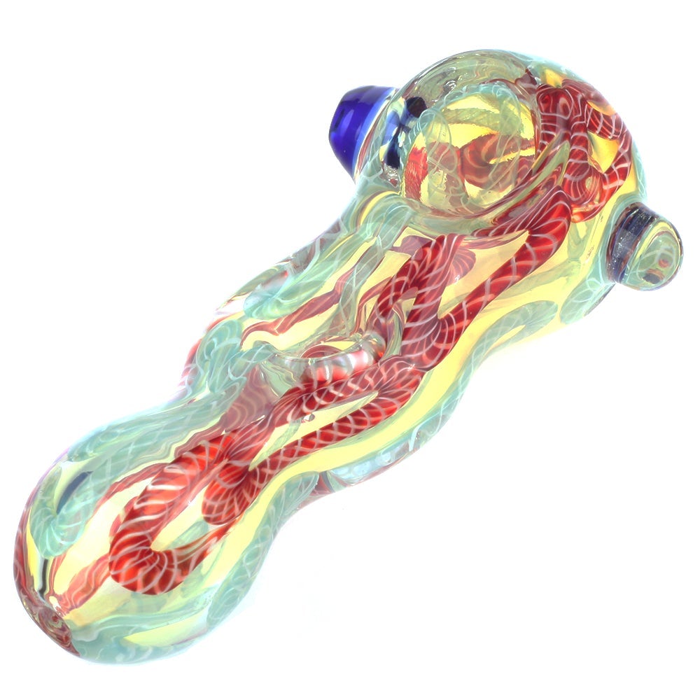 4.3 Mini Fumed Glass Donut Spoon Pipe w/ Milli Scheme