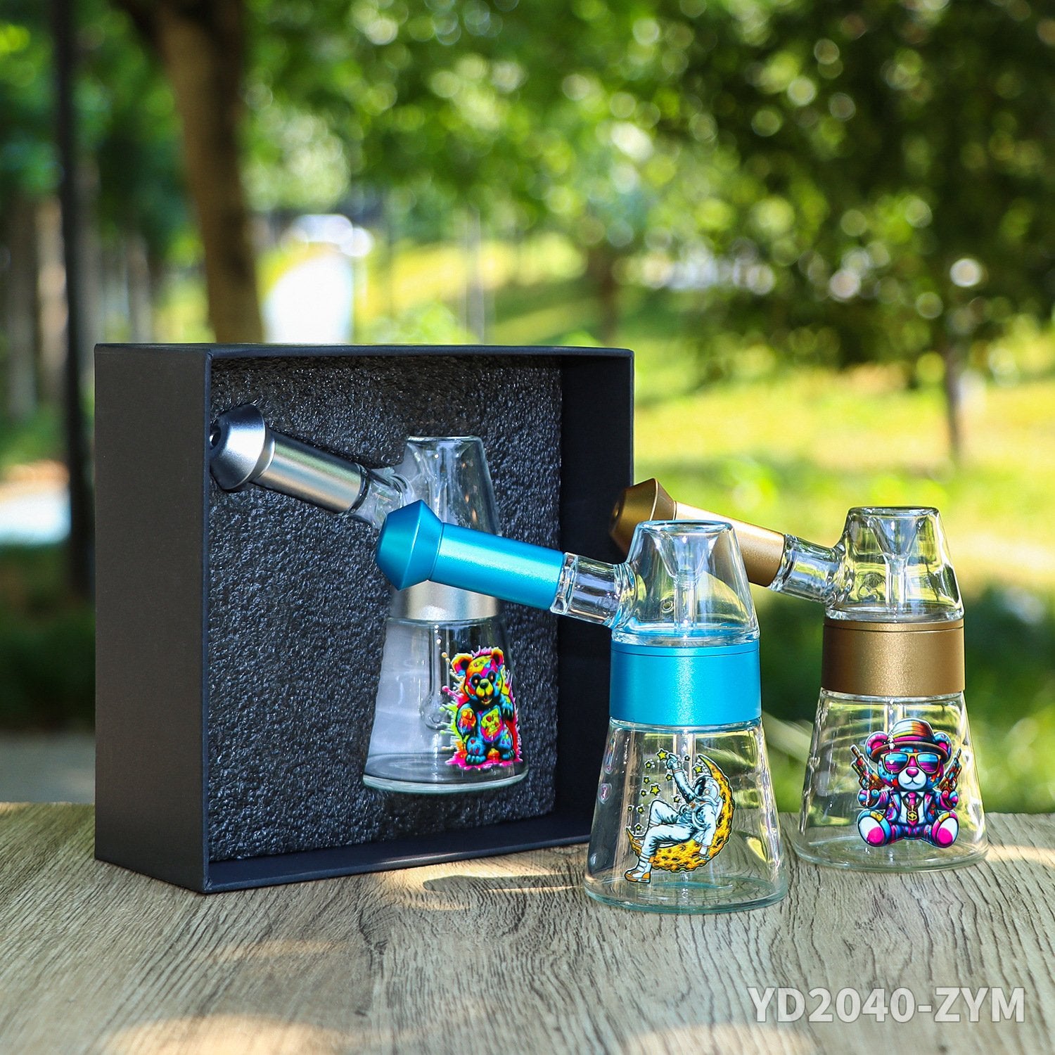 3.94“ Mini Glass Beaker Bong with Gift Box