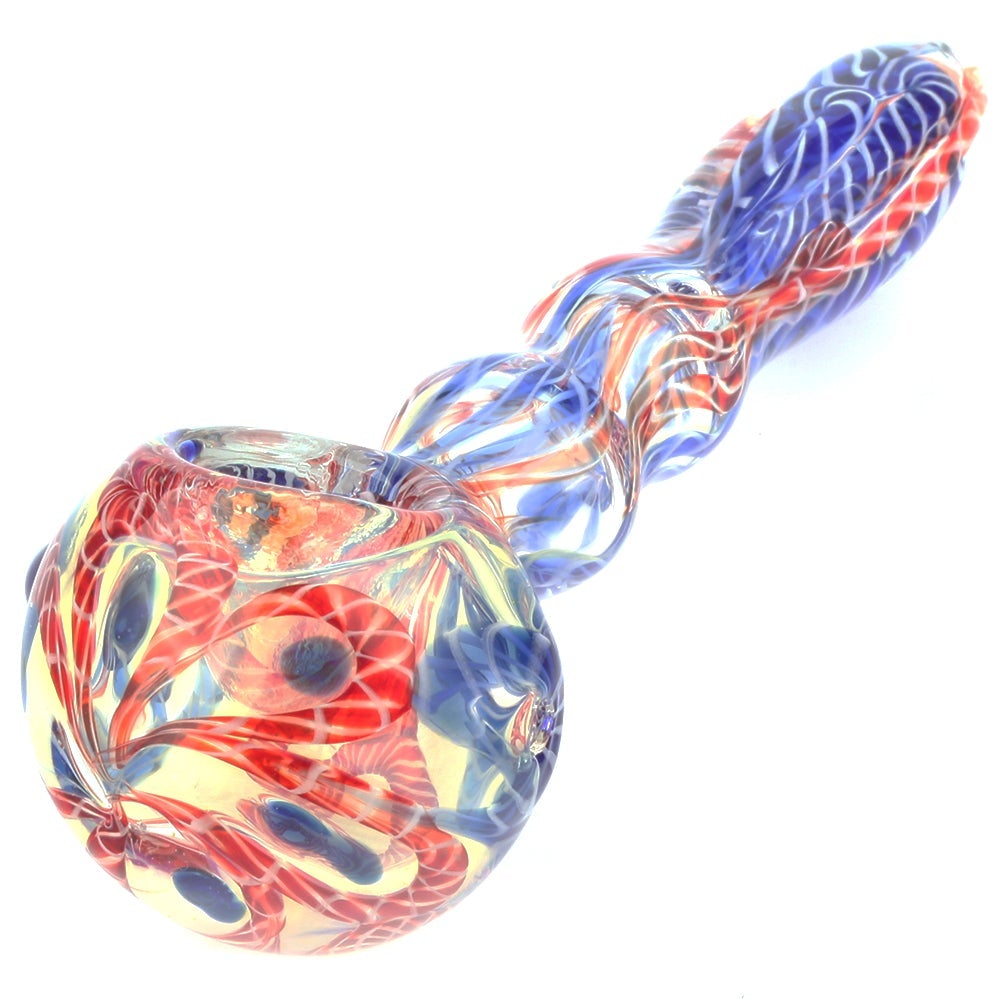 4.5 Fumed Glass Milli Spoon Pipe w/ Mini Maria Rings