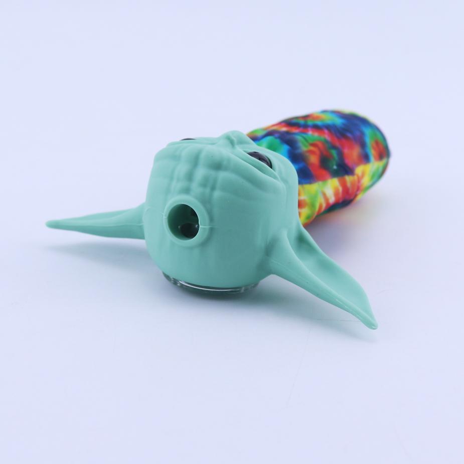 “Baby Yoda” Themed Silicone Smoking Pipe with Random Pattern - PuffingBird AU