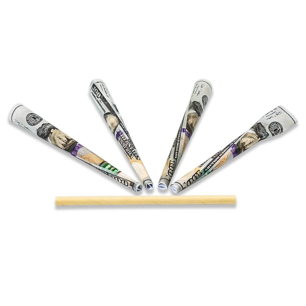 Dollar Bill Design Pre-Rolled Cones - Pack of 72