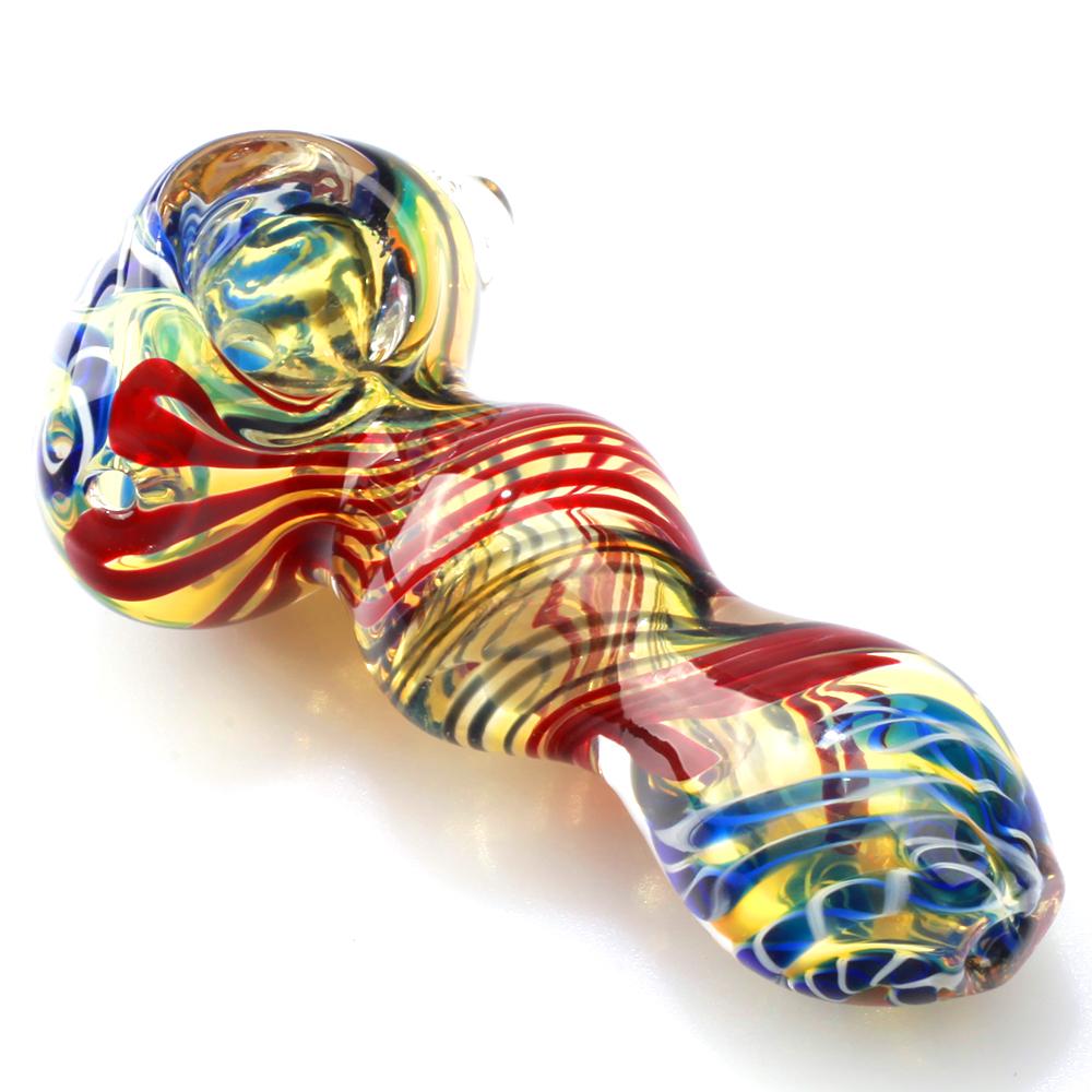 Mini Spiral Glass Spoon Pipe w/ Maria Rings - PuffingBird AU