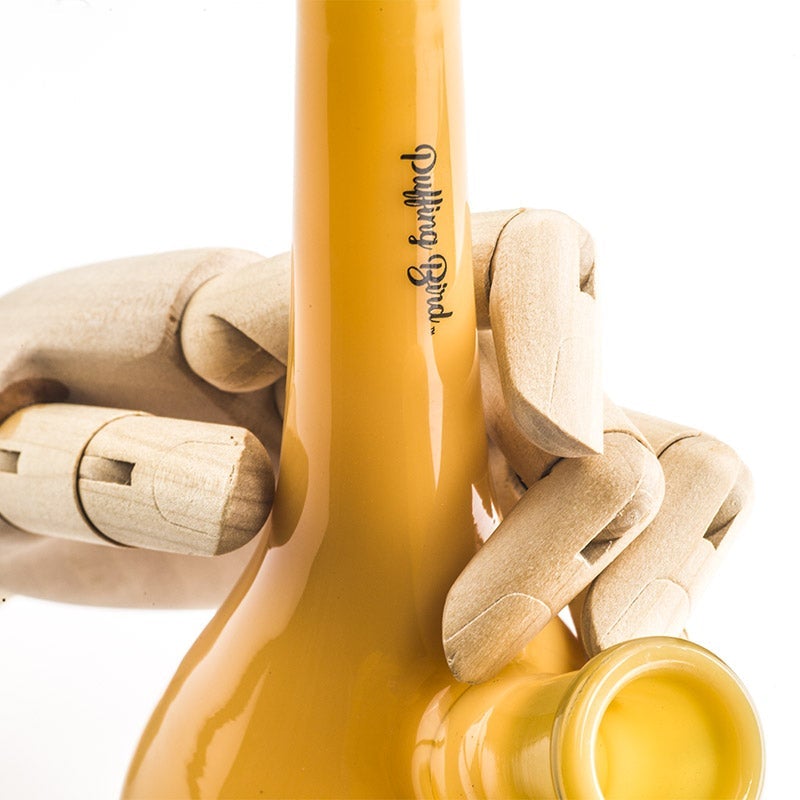 8 Yellow Glossy Glass Beaker Bong