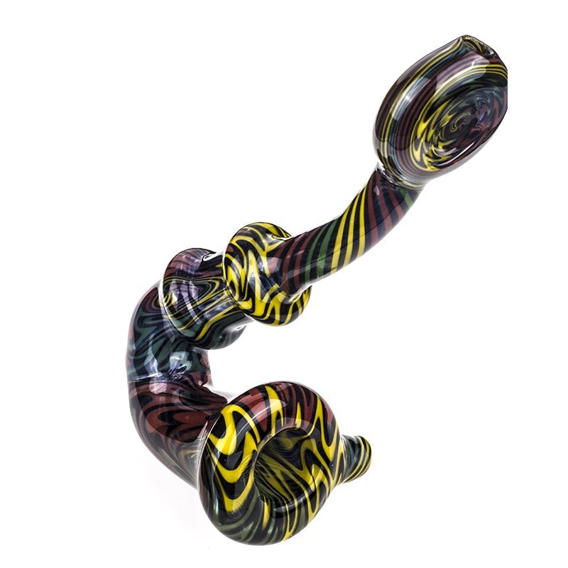 Spiral Glass Sherlock Pipe w/ Maria Rings