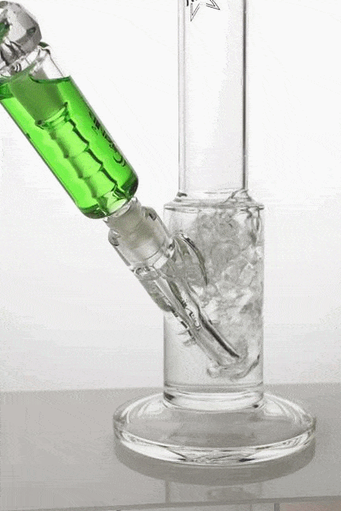 17 GENIE thick glass bong with liquid cooling freezer