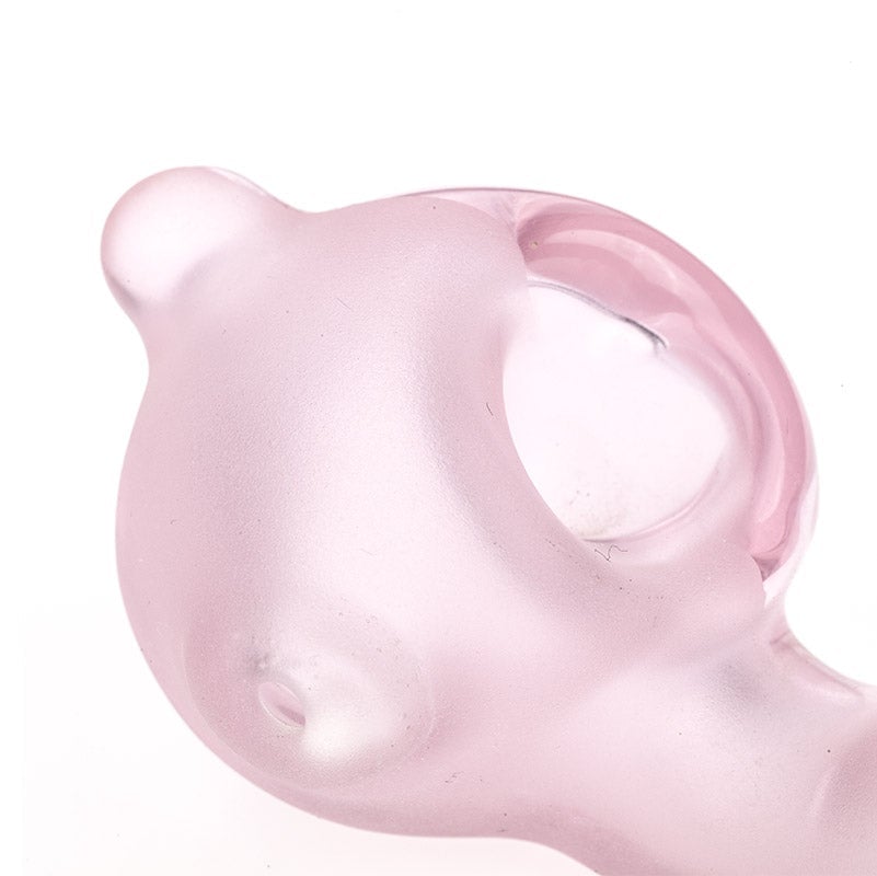 Pink Clear Glass Sherlock Pipe
