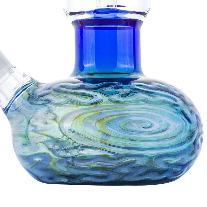11 Spiral Perc Blue Beaker Bong