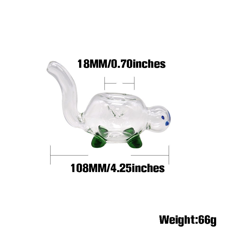 Turtle Clear Glass Hand Pipe